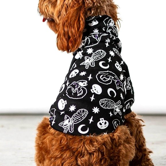 PURR OFF Pet Hoodie by Killstar - Size Medium - Cat/Dog Black Goth Outfit - NWOT - Picture 1 of 6